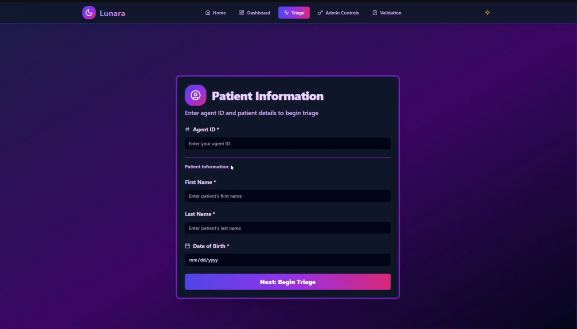 Lunara — AI-powered healthcare triage system, screenshot 5 of 8