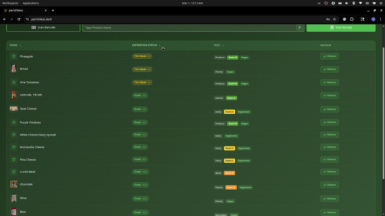 PerishLess — AI food-waste reduction platform, screenshot 2 of 4