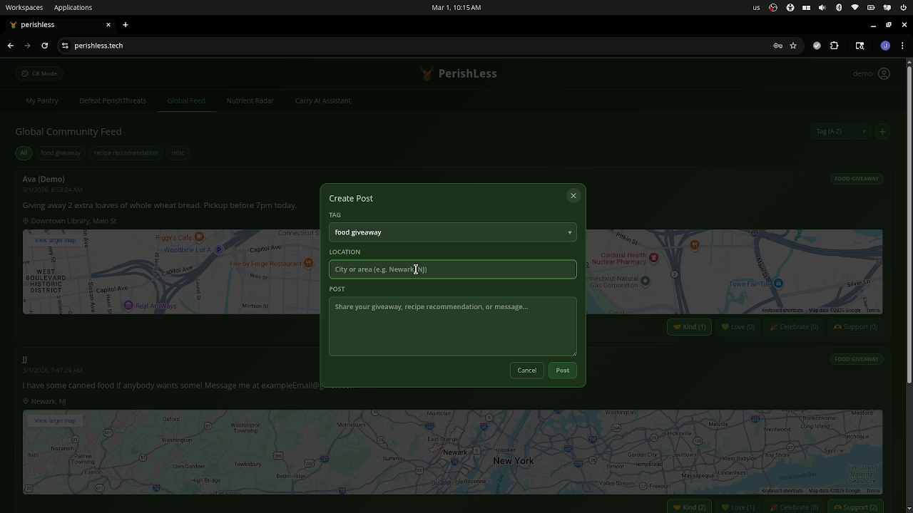 PerishLess — AI food-waste reduction platform, screenshot 3 of 4