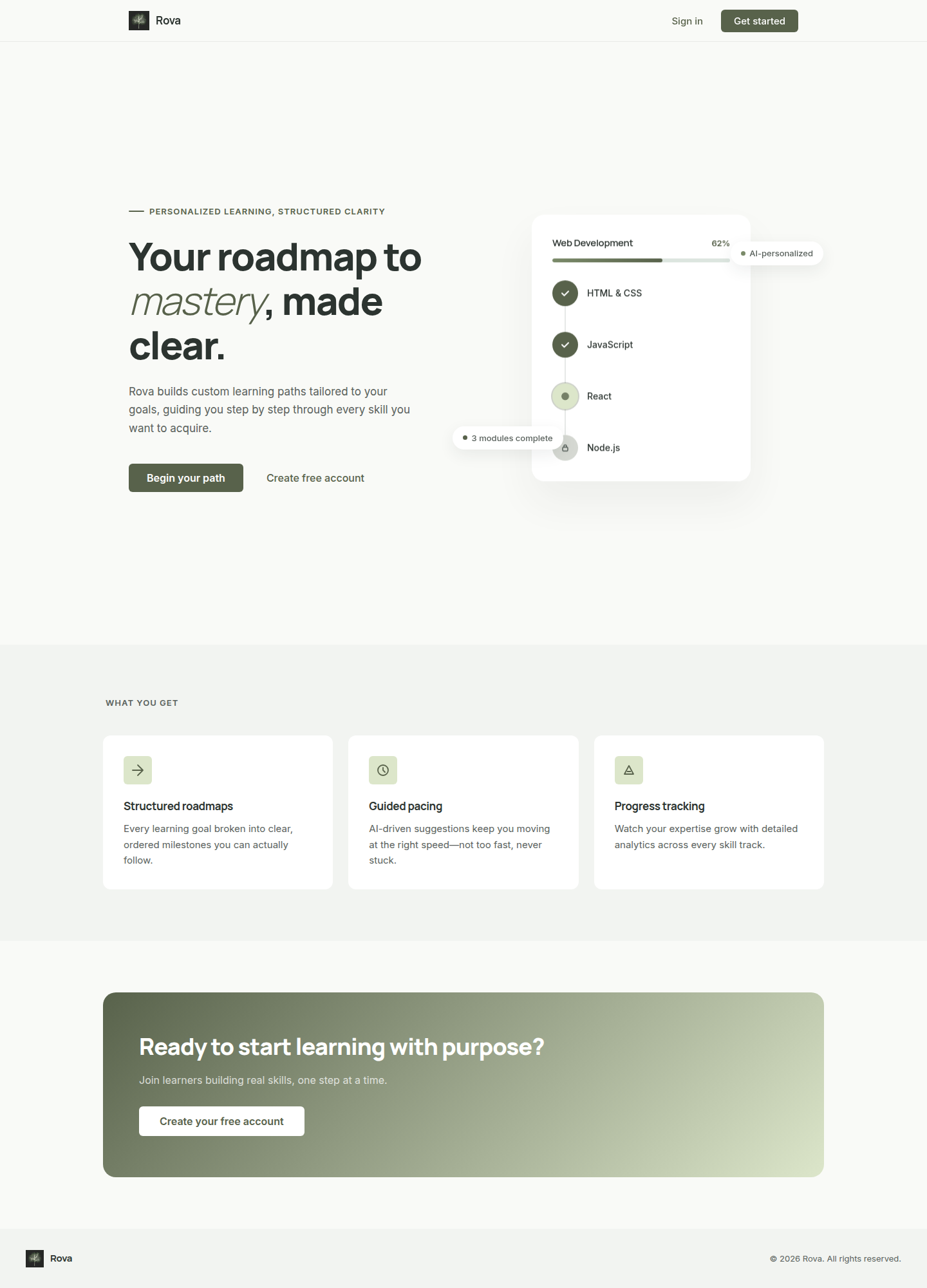 Rova — voice-first AI learning platform, screenshot 1 of 5